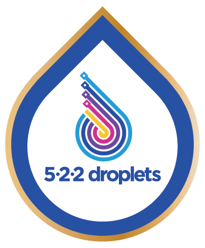 Badge – 522 Droplets – Plain – Dark Blue